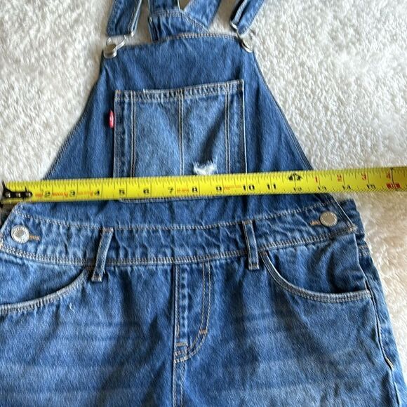 Levi's Girl's size 12 Denim Jean Bib Overalls Shortall shorts - Picture 7 of 9